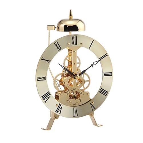 Fegtrtyoa Perspektive der Uhr Bewegung Retro Luxus Mechanische Uhren Mini Uhr für Schlafzimmer Home Dekoration Gold von Fegtrtyoa