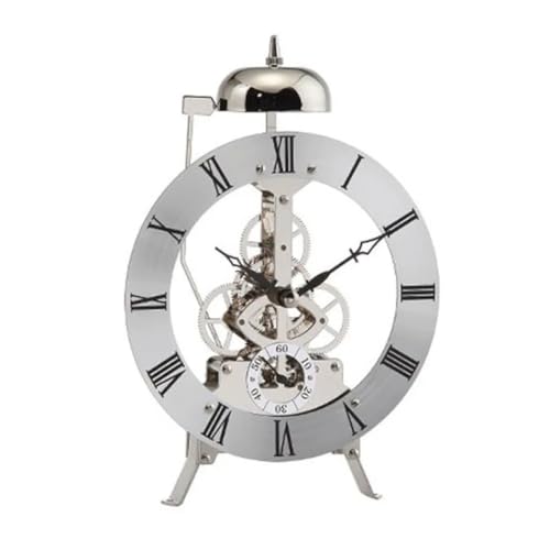 Fegtrtyoa Perspektive der Uhr Bewegung Retro Luxus Mechanische Uhren Mini Uhr für Schlafzimmer Home Dekoration Silber von Fegtrtyoa