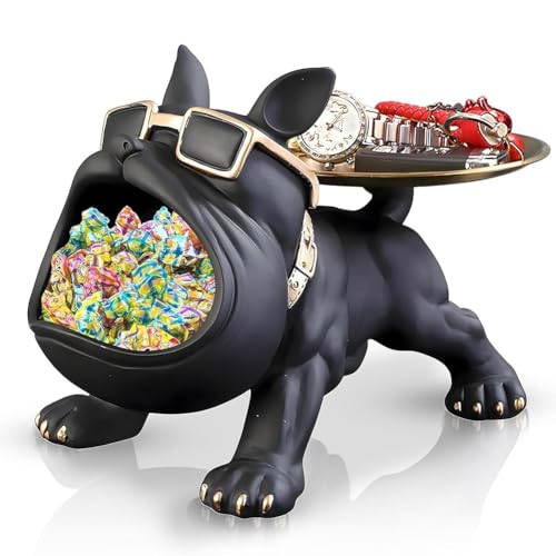 Fegtrtyoa Schlüsselhalter Schüssel Schlüsselschale für Eingangstabelle Hundestatue Schwarz von Fegtrtyoa
