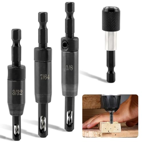 Fegtrtyoa Selbstzentrierende Bohrer-Set 3/32, 7/64, 1/8 Selbstzentrierender Scharnier-Bohrer für 1/4 Selbstzentrierender Scharnier-Bohrer von Fegtrtyoa