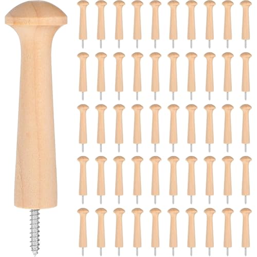 Fegtrtyoa Shaker Pegs Holzschraubstifte 50 Stk 2,87 für Hängende Kleiderhüte Handtuch Unvollendeter Shaker Rack von Fegtrtyoa
