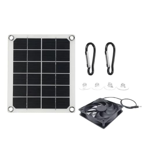 Fegtrtyoa Solarantrieb Lüfter Solarpanel IP65 Wasserdicht mit Solarabluftlüfter für Außenlüftungsausrüstung Ventilator Mini Ventilator Solar Panel Angetriebener Lüfter von Fegtrtyoa