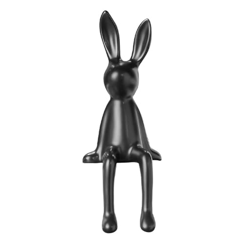 Fegtrtyoa Süße Langohr -Hasen - Sitzende Hasen -Figur -Statue - - für Schreibtisch Bücherregal Geschenk für Schwarz Fegtrtyoa Süße Langohr -Hasen - Sitzende Hasen -Figur -Statue - - für Schreibtisch Bücherregal Geschenk für Schwarz von Fegtrtyoa