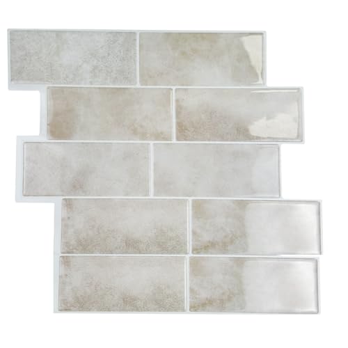 Fegtrtyoa U -Bahn -Backsplash -Fliesenschale und Stick Wasserdicht 10 Blätter Beige Steinschale und Stick Backsplash Spritzstab auf Fliesen für Wäscheraum von Fegtrtyoa