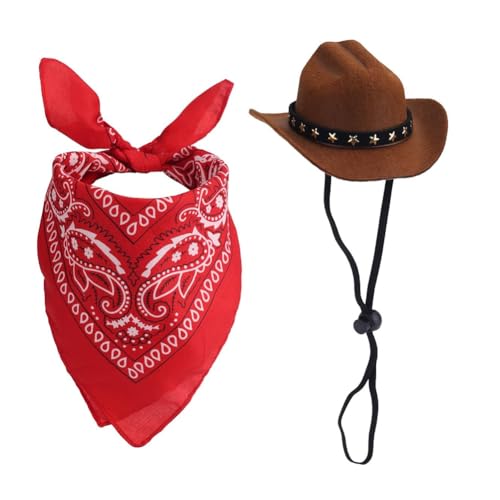 Fegtrtyoa Western-Cowboy-Veranda-Gans-Outfits, Zementgans-Kostüm mit Hut und Bandana-Schal, Gartendekoration für 23" und 17" Große Rasenstatuen von Fegtrtyoa