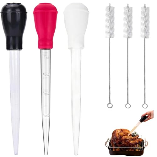 Fleischspritze 6-teiliges Set, Bratenspritze, Turkey Baster, Inklusive Reinigungsbürste, Turkey Baster Pipette, Marinadenspritze, Geeignet für Schweinefleisch, Rindfleisch, Huhn, Geflügel, Fisch Fleischspritze 6-teiliges Set, Bratenspritze, Turkey Baster, Inklusive Reinigungsbürste, Turkey Baster Pipette, Marinadenspritze, Geeignet für Schweinefleisch, Rindfleisch, Huhn, Geflügel, Fisch von FeiOne