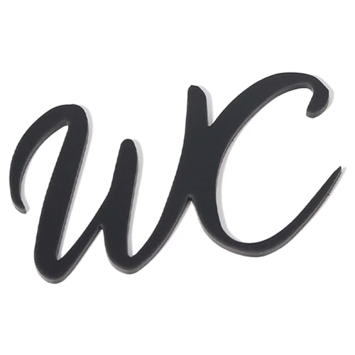 FeiOne Wc Schild Selbstklebend, Toilettenschild 15 * 10 cm, Lustig, Schwarz, Acryl, Wandmontage, Innen/Außen, WC, Humorvoll Eleganter Toilettenschild von FeiOne
