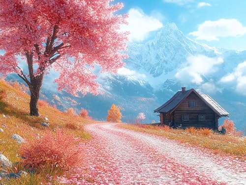 Diamond Painting Baum Diamant Painting Bilder Erwachsene Landschaft Diamant Malere Set, DIY 5D Stickerei Kreuzstich Mosaikherstellung Basteln für Deko Wohnzimmer,Geschenke für Frauen 80x60 cm F0-405 von FeiPride