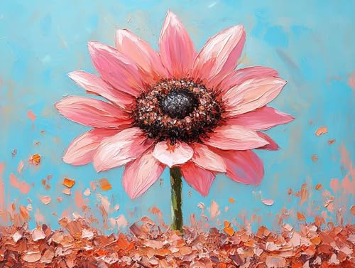 Diamond Painting Blume Diamant Painting Bilder Erwachsene Rosa Diamant Malere, DIY 5D Strass Stickerei Kreuzstich Mosaikherstellung Basteln für Deko Wohnzimmer, Geschenke für Frauen 60x45 cm F0-297 von FeiPride