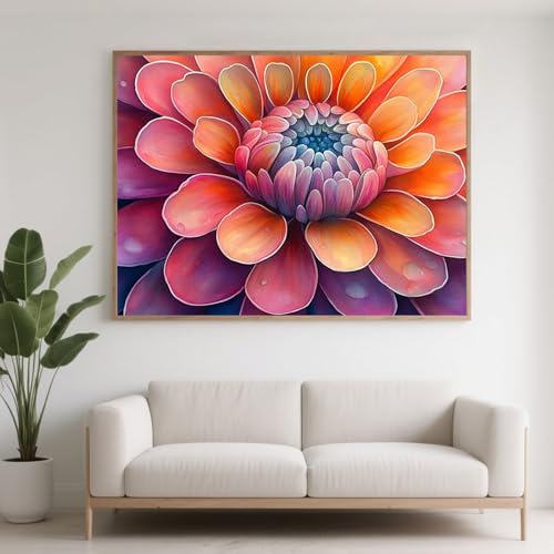 Diamond Painting Erwachsene Blume Diamant Painting Bilder Abstrakt, 5D Diamond Art Basteln Mädchen 8 Jahre, DIY Crystal Stickerei Kreuzstich Diamant Malere für Zimmer Deko Geschenke 50x40 cm F0-496 von FeiPride