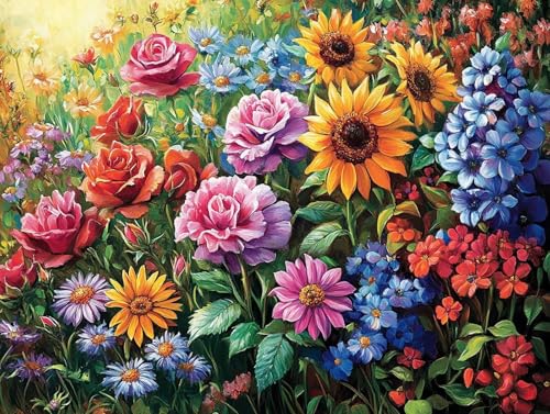 Diamond Painting Erwachsene Blume Diamant Painting Bilder Farbe, 5D Diamond Art Basteln Mädchen 8 Jahre, DIY Stickerei Kreuzstich Diamant Malere für Zimmer Deko, Geschenke für Frauen 30x20 cm F0-290 von FeiPride