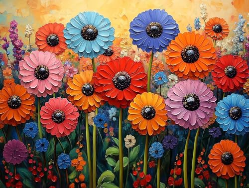 Diamond Painting Erwachsene Blume Diamant Painting Bilder Farbe, 5D Diamond Art Basteln Mädchen 8 Jahre, DIY Stickerei Kreuzstich Diamant Malere für Zimmer Deko, Geschenke für Frauen 80x60 cm F0-294 von FeiPride