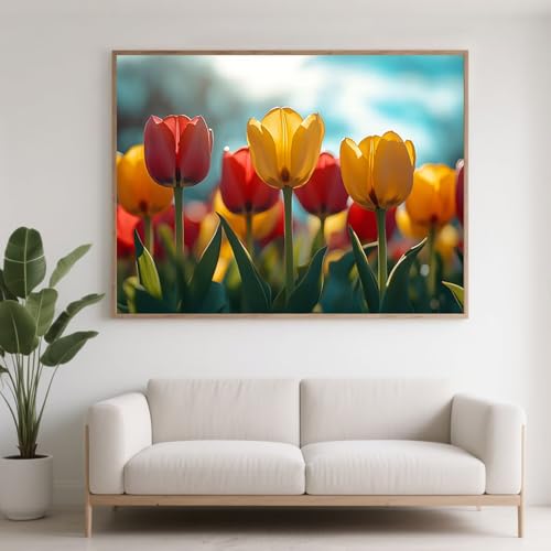 Diamond Painting Erwachsene Blume Diamant Painting Bilder Landschaft, 5D Diamond Art Basteln Mädchen 8 Jahre, DIY Stickerei Kreuzstich Diamant Malere Set für Zimmer Deko Geschenke 90x70 cm F0-468 von FeiPride