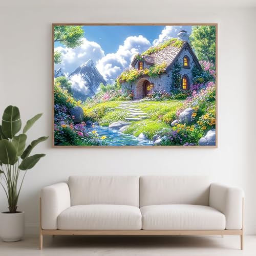 Diamond Painting Erwachsene Landschaft Diamant Painting Bilder Blume, 5D Diamond Art Basteln Mädchen 8 Jahre, DIY Stickerei Kreuzstich Diamant Malere Set für Zimmer Deko Geschenke 60x45 cm F0-380 von FeiPride