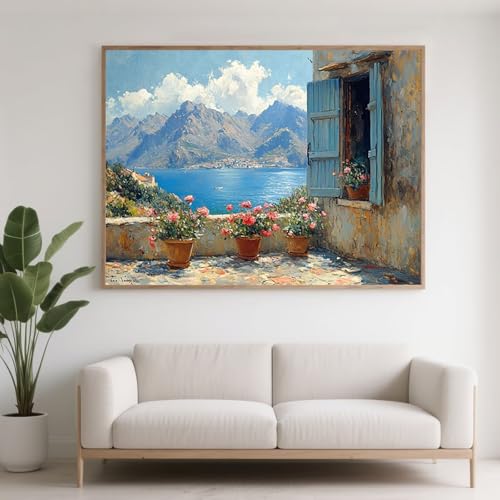 Diamond Painting Erwachsene Landschaft Diamant Painting Bilder Blume, 5D Diamond Art Basteln Mädchen 8 Jahre, DIY Stickerei Kreuzstich Diamant Malere Set für Zimmer Deko Geschenke 90x70 cm F0-328 von FeiPride