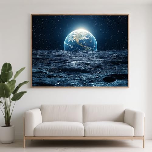 Diamond Painting Erwachsene Sternenhimmel Diamant Painting Bilder Erde, 5D Diamond Art Basteln Mädchen 8 Jahre, DIY Crystal Art Stickerei Kreuzstich Diamant Malere für Zimmer Deko 100x75 cm F0-456 von FeiPride