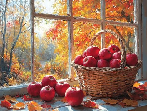 Diamond Painting Herbst Diamant Painting Bilder Erwachsene Obst Diamant Malere, DIY 5D Strass Stickerei Kreuzstich Mosaikherstellung Basteln für Deko Wohnzimmer, Geschenke für Frauen 80x60 cm F0-317 von FeiPride