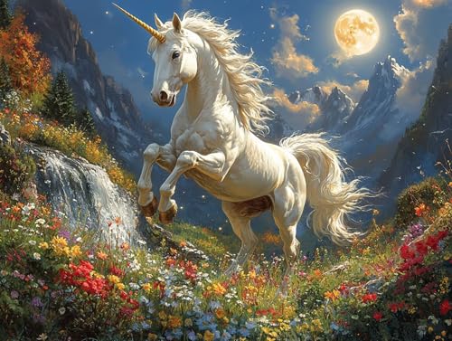 Diamond Painting Pferd Diamant Painting Bilder Erwachsene Tier Diamant Malere, DIY 5D Strass Stickerei Kreuzstich Mosaikherstellung Basteln für Deko Wohnzimmer, Geschenke für Frauen 50x40 cm F0-311 von FeiPride