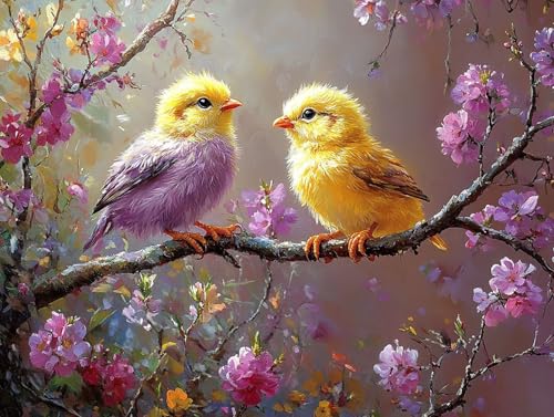 Diamond Painting Vogel Diamant Painting Bilder Erwachsene Blume Diamant Malere Set, DIY 5D Stickerei Kreuzstich Mosaikherstellung Basteln für Deko Wohnzimmer,Geschenke für Frauen 100x75 cm F0-479 von FeiPride