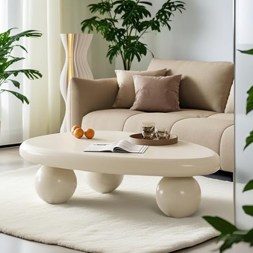 FeiZhiYanS Cloud Couchtisch, Mid-Century Modern, unregelmäßig, süß, Bauernhaus, asymmetrischer Industrie-Mitteltisch aus Holz mit stabilen Beinen, für das Wohnzimmer Einer Wohnung (G100CM) von FeiZhiYanS