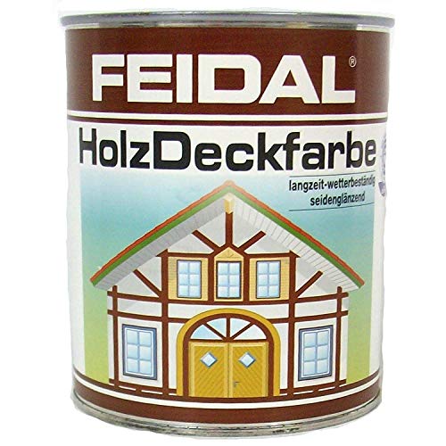 Feidal Holzdeckfarbe v. Fachhandel Farbton rotbraun ( schwedenrot ), seidenglänzend / Industrie Dauerschutzfarbe / Wetterschutzfarbe / 2,5 L von Feidal GmbH