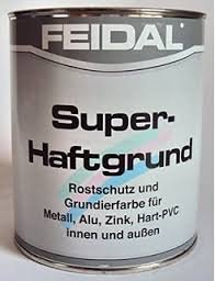 Feidal Super Haftgrund, Farbton silbergrau Ral 7001, seidenmatt / 2,5 l / Rostschutzgrund und Grundierung f. Metall, Aluminium, Zink, Kunststoff, Hart-PVC, innen u. aussen / für Industrie u. Handwerk von Feidal GmbH