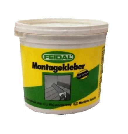 Feidal Montagekleber für innen / 750 g/Spezialkleber klebt kraftvoll und sicher auf Holz, Leder, PVC, Filz, Styropor, Pappe, Fliesen u.v.m/Empfohlen für Haushalt, Bau - und Industrie' von Feidal Montage