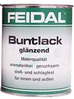 Feidal Alkydharzlack / Buntlack Samtcolor / auf Lösemittelbasis, für Innen und Außen, Silbergrau RAL 7001 / glänzend / 0,25 L / Malerqualität v. Fachmann für Holz, Mauerwerk, Metall, Heizkörper, Zäune, Türen u.v.m von Feidal