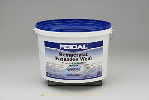 Feidal Reinacrylat Fassadenfarbe, weiss, 10Liter Gebinde von Feidal