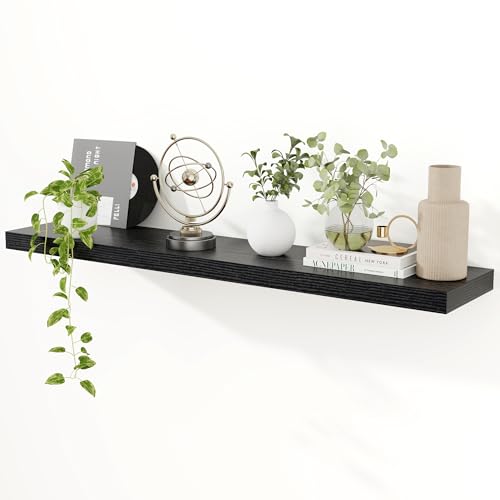 Feihorrm Schweberegale für die Wand, 120 cm, schwarz, schwebende Regale, extra langes Wandregal für Wohnzimmer, Badezimmer, Küche, Büro, schwimmender TV-Ständer, Heimwanddekoration Feihorrm Schweberegale für die Wand, 120 cm, schwarz, schwebende Regale, extra langes Wandregal für Wohnzimmer, Badezimmer, Küche, Büro, schwimmender TV-Ständer, Heimwanddekoration von Feihorrm