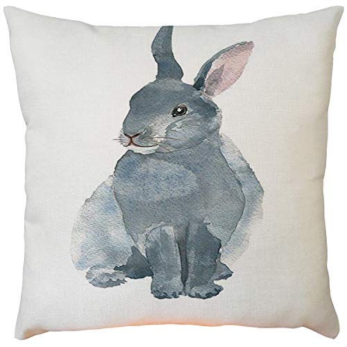 FeiliandaJJ(TM) Easter Kissenbezug 45x45cm Hase Muster Kopfkissenbezug Baumwolle Leinen Zierkissenbezüge Kissenhülle Pillowcase mit Reißverschluss für Couch Zimmer (K#06D) von FeiliandaJJ(TM)