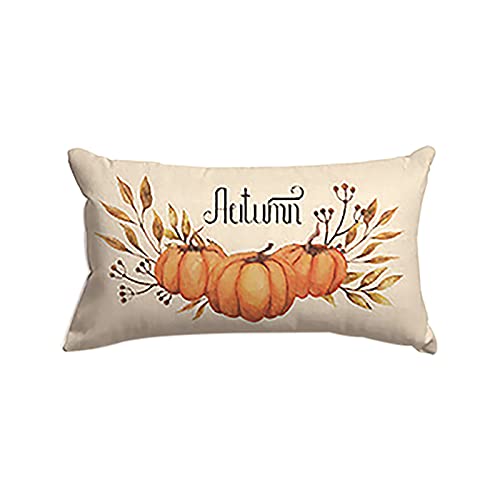 FeiliandaJJ Fall Kissenbezüge 30x50cm Thanksgiving Herbst Dekorative Kissenbezug Kissenhülle Leinen Rechteck Pillowcase für Schlafzimmer Wohnzimmer Sofa Bed (04C) von FeiliandaJJ(TM)