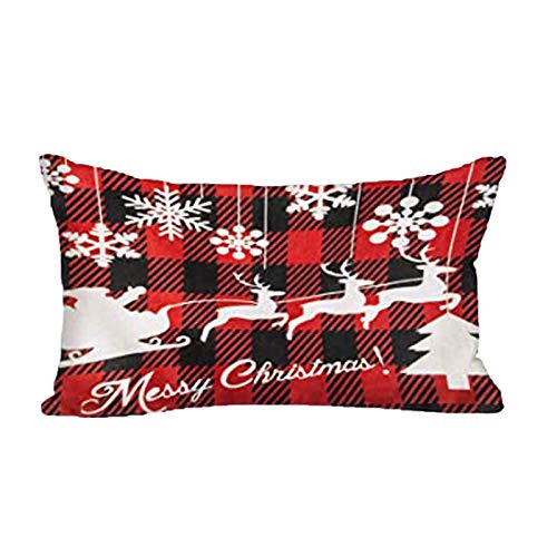 FeiliandaJJ Pillowcase Christmas Kissenhülle Kopfkissenbezug Rechteckig Weihnachten Deko Kissenbezug Super weich Sofakissen für Wohnzimmer Sofa Bed Home,30x50cm (A-05) von FeiliandaJJ(TM)
