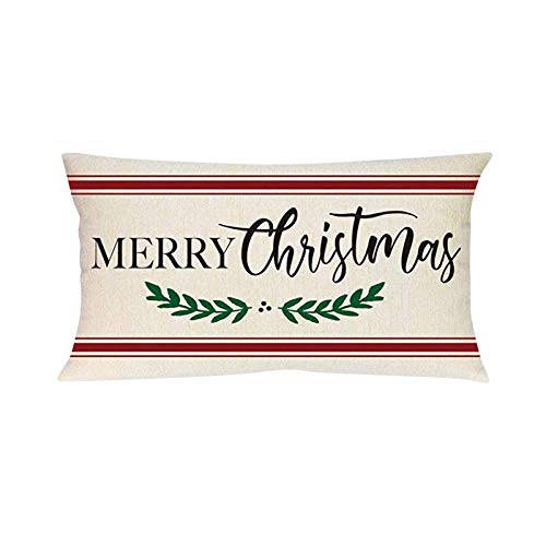 FeiliandaJJ Pillowcase Christmas Kissenhülle Kopfkissenbezug Rechteckig Weihnachten Deko Kissenbezug Super weich Sofakissen für Wohnzimmer Sofa Bed Home,30x50cm (A-95) von FeiliandaJJ(TM)