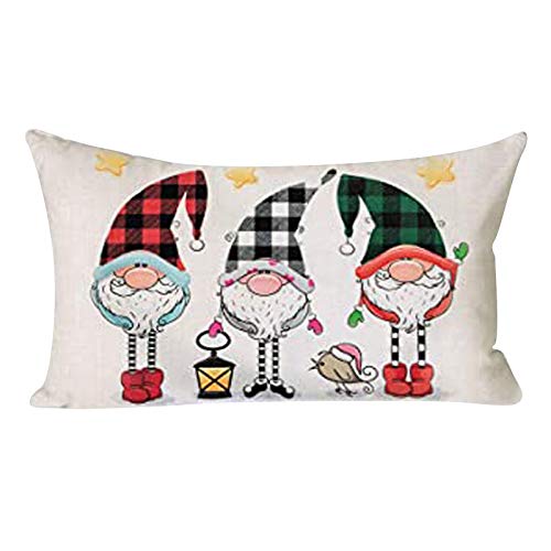 FeiliandaJJ Pillowcase Christmas Kissenhülle Kopfkissenbezug Rechteckig Weihnachten Deko Kissenbezug Super weich Sofakissen für Wohnzimmer Sofa Bed Home,30x50cm (C-05) von FeiliandaJJ(TM)