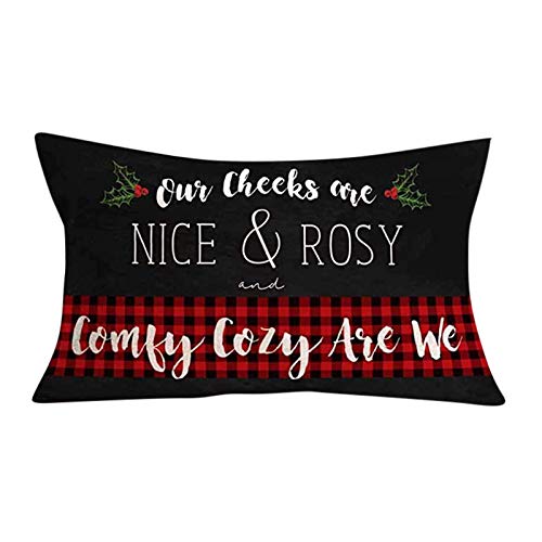 FeiliandaJJ Pillowcase Christmas Kissenhülle Kopfkissenbezug Rechteckig Weihnachten Deko Kissenbezug Super weich Sofakissen für Wohnzimmer Sofa Bed Home,30x50cm (C-94) von FeiliandaJJ(TM)