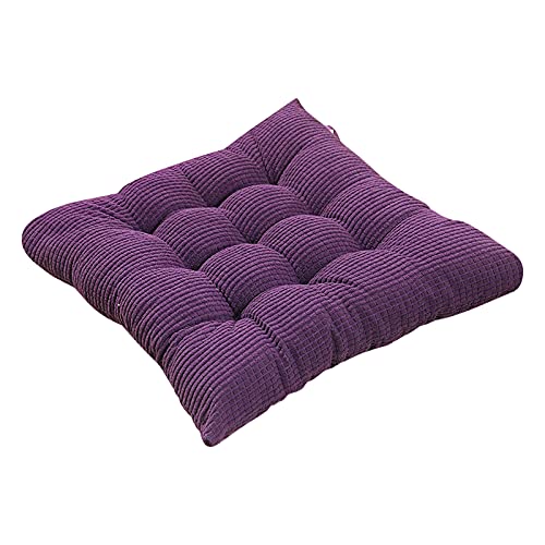 FeiliandaJJ Stuhlkissen mit Bänder, 35x35cm, Sitzauflage Bequemes Sitzkissen für Gartenstuhl Büro Boden Balkon Chair Cushion (Lila, One Size) von FeiliandaJJ(TM)