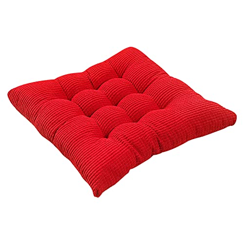 FeiliandaJJ Stuhlkissen mit Bänder, 35x35cm, Sitzauflage Bequemes Sitzkissen für Gartenstuhl Büro Boden Balkon Chair Cushion (Rot, One Size) von FeiliandaJJ(TM)