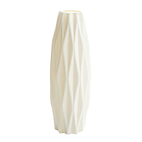 FeiliandaJJ Vase für Pampasgras, Handgefertigte Bruchsicher Vase Deko Modern Geriffelte Blumenvase Tisch Vase Wohnzimmer Zuhause Hochzeit Dekor Tischdeko (Weiß) von FeiliandaJJ(TM)