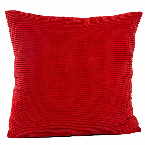 FeiliandaJJ , Kissenbezug 45x45cm,Kissenhülle Kopfkissenbezug Solid Color Velvet core Sofa Bed Home deko Pillows Cover Super weich Taille Wurf Kissenbezüge (rot) von FeiliandaJJ