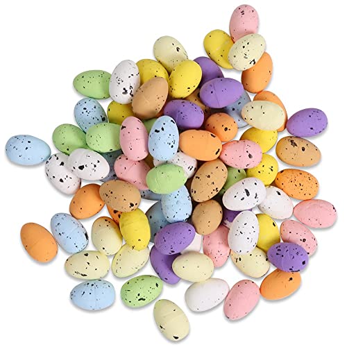 FeiliandaJJ 100Pcs Ostern Deko Eier Bunt Mini Ostereier Schaum Ostereier zum Bemalen Ostern Dekorationen DIY Osterdekoration (1.8*1.2 cm, Bunt) von FeiliandaJJ