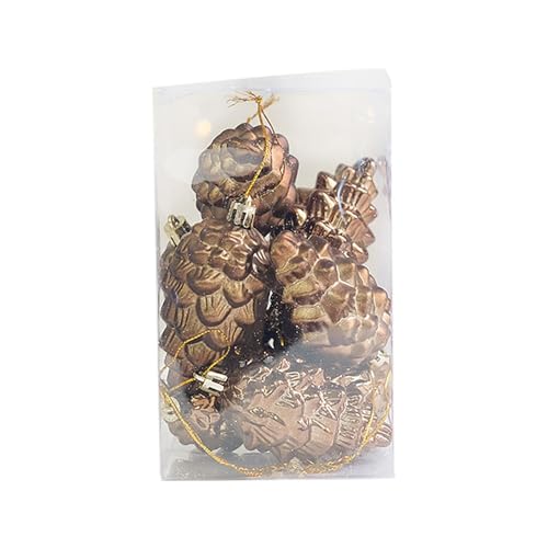 FeiliandaJJ 8 PCS Christbaumanhänger Zapfen, Tannenbaumzapfen für Weihnachtsbaum, Weihnachten Baumschmuck, Christbaumschmuck Anhängen, Weihnachtskugeln für Weihnachtsdeko (Bronze) von FeiliandaJJ