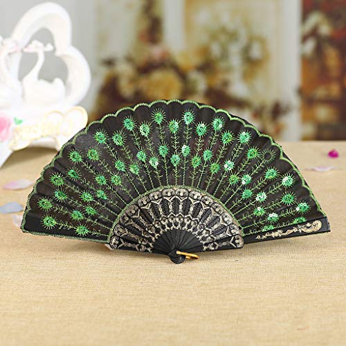 FeiliandaJJ Chinesischer Stil Faltfächer Handfächer Damen Elegant Adel Vintage Fächer für Hochzeits Party Dekoration Geschenk Ethnischer Tanz Chinesisches Kung Fu Sommer Lüfter von FeiliandaJJ