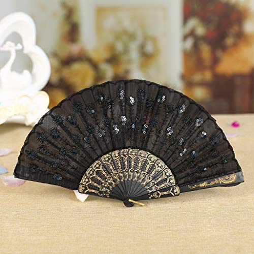 FeiliandaJJ Chinesischer Stil Faltfächer Handfächer Damen Elegant Adel Vintage Fächer für Hochzeits Party Dekoration Geschenk Ethnischer Tanz Chinesisches Kung Fu Sommer Lüfter von FeiliandaJJ