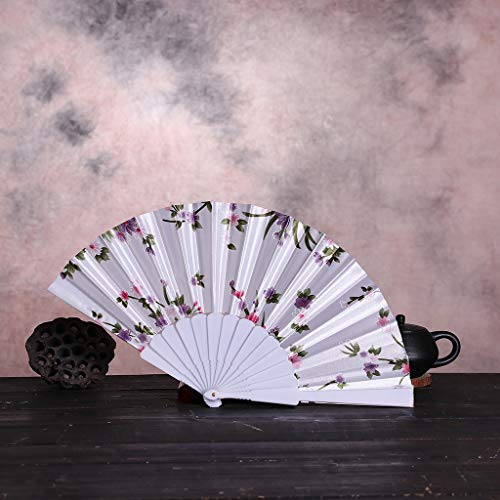 FeiliandaJJ Chinesischer Stil Faltfächer Handfächer Vintage Damen Elegant Fächer für Hochzeits Party Dekoration Geschenk Ethnischer Tanz Chinesisches Kung Fu Sommer Lüfter (Weiß) von FeiliandaJJ