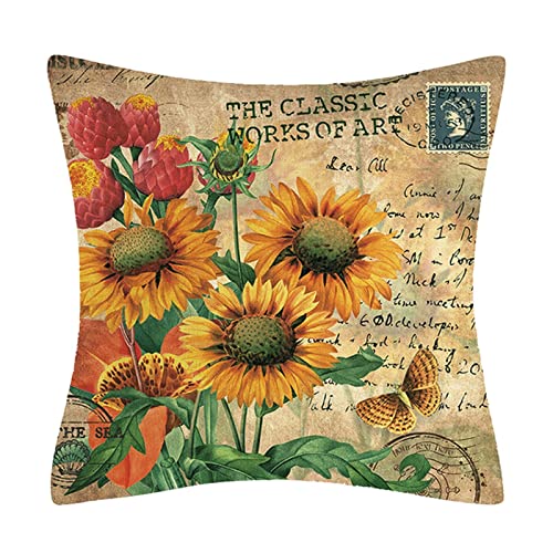 FeiliandaJJ Dekoration Pillowcase kissenhülle Kopfkissenbezug Kissenbezug Leinenmischung Sonnenblume Super weich Sofakissen für Wohnzimmer Sofa Bed Home,45x45cm (G) von FeiliandaJJ