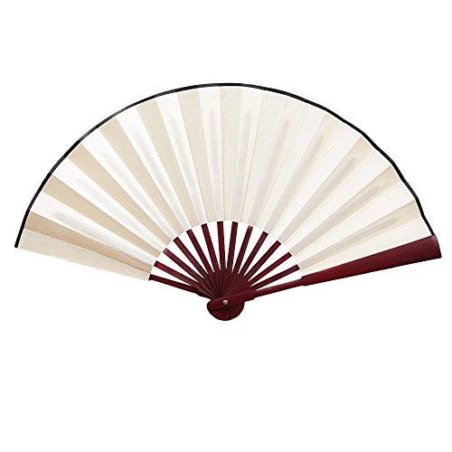 FeiliandaJJ Faltfächer Handfächer Chinesischer Stil Volltonfarbe Vintage Fächer für Sommer Anlässen Hochzeitsgeschenk Party Dekoration Geschenk Ethnischer Tanz Chinesisches Kung Fu (Beige) von FeiliandaJJ