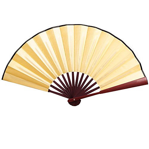 FeiliandaJJ Faltfächer Handfächer Chinesischer Stil Volltonfarbe Vintage Fächer für Sommer Anlässen Hochzeitsgeschenk Party Dekoration Geschenk Ethnischer Tanz Chinesisches Kung Fu (Gelb) von FeiliandaJJ