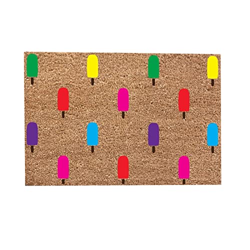 FeiliandaJJ Fußmatte Kokos – Eingangsmatte 40x60 cm – rutschfest Schmutzfangmatte – Kokosmatte mit EIS am Stiel Muster – natürliches Material – Willkommens Fussmatte für Innen und Außen von FeiliandaJJ