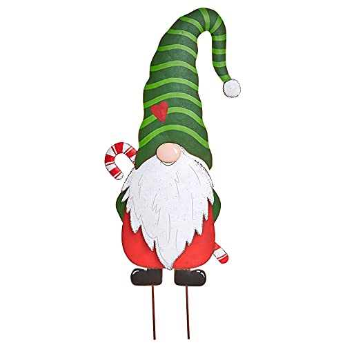 FeiliandaJJ Gartenstecker Gnom, Niedliche Metall Gartenfigur zur Weihnachten Deko Garten, Gartenzwerg Gartengnom GNOME Dwarf Gartenstecker Gartendeko für Gärten Rasen Outdoor von FeiliandaJJ